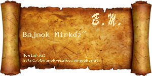 Bajnok Mirkó névjegykártya